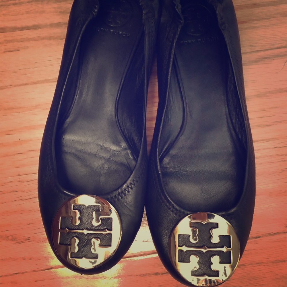 Tory Burch black Reva flats